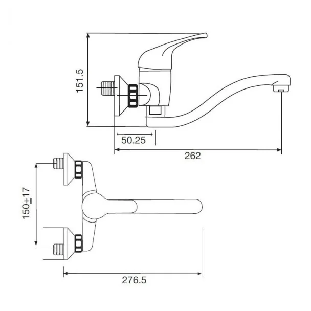 Grifo de Pared Norma Caño Inferior para Cocina