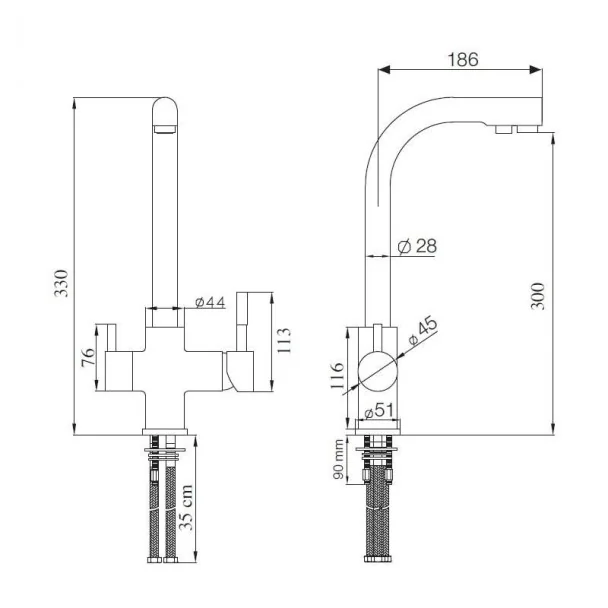 Grifo Osmosis Angular Tipo 1 para Cocina