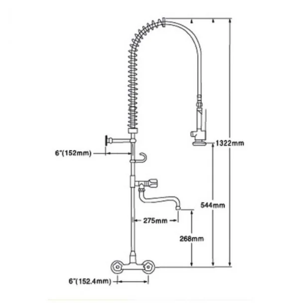Grifo Industrial Bimando para Cocina