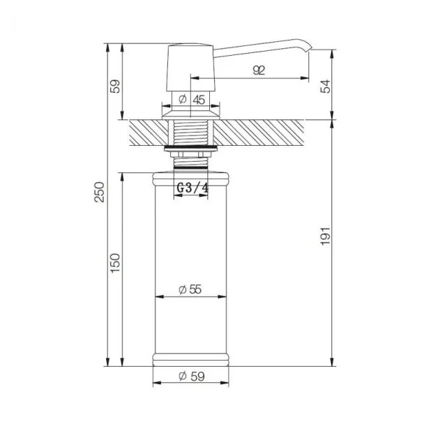 Dispensador de Jabón Redondo Inox para Fregadero Cocina
