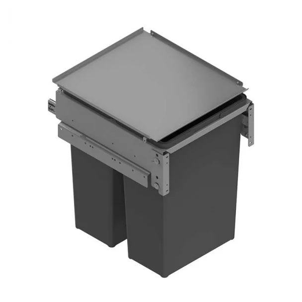 Cubos Reciclaje Basura 35 + 35 L con Sistema de Guías