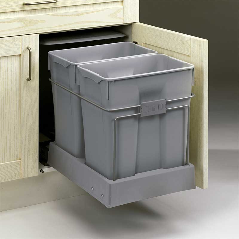 Cubo de basura extraíble para armario de cocina de ancho 25mm con 1 cubo de  30 litros