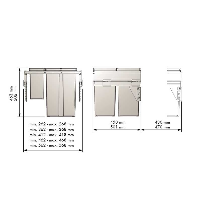 Casaenorden - Cubo de Basura extraíble con extracción Manual para Mueble de  Cocina - Capacidad de 14/14L: Amaz…