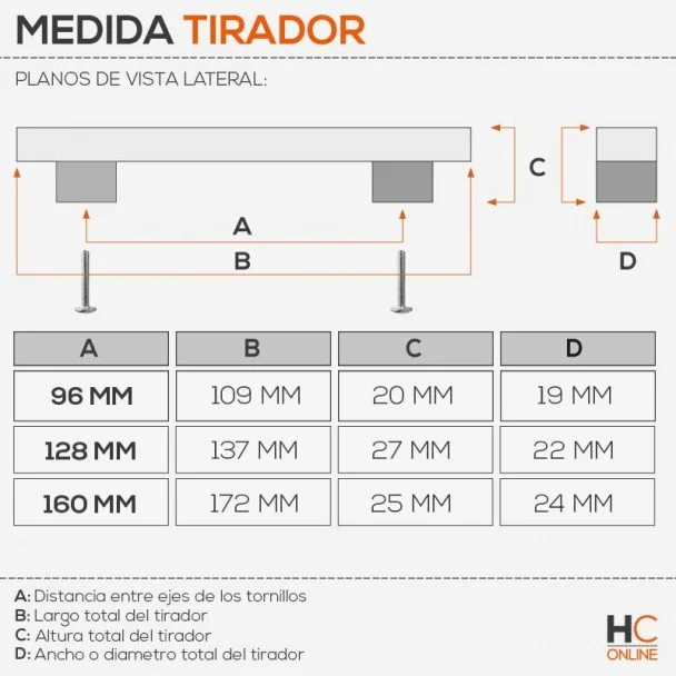 Tirador 4757 Cromo Mate Cocina