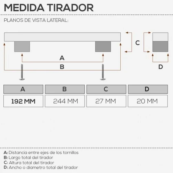 Tirador de Zamak Cromo Mate 4786