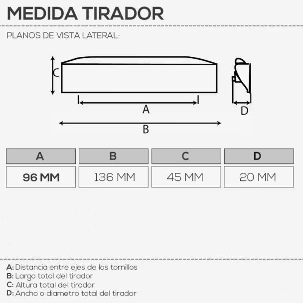 Tirador de Zamak Metalizado Cromo Mate 4086E