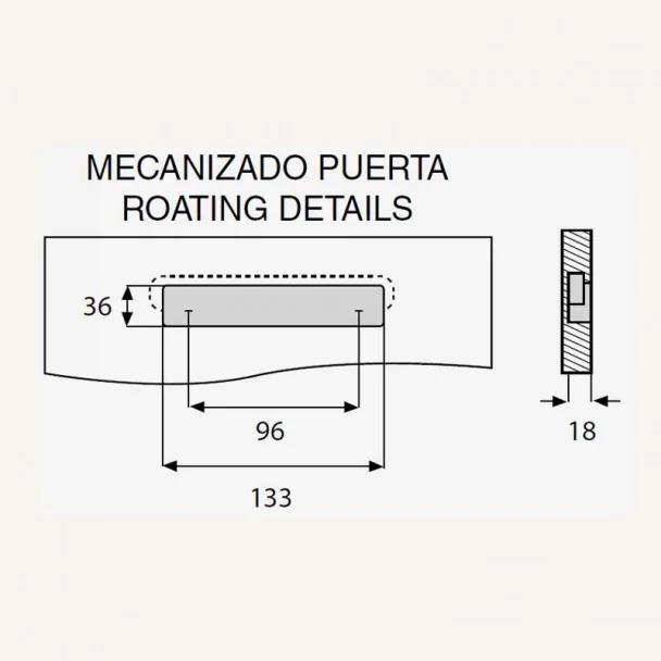 Tirador de Zamak Metalizado Cromo Mate 4086E