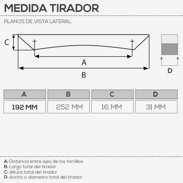 Tirador de Zamak Metalizado Cromo Mate 2433