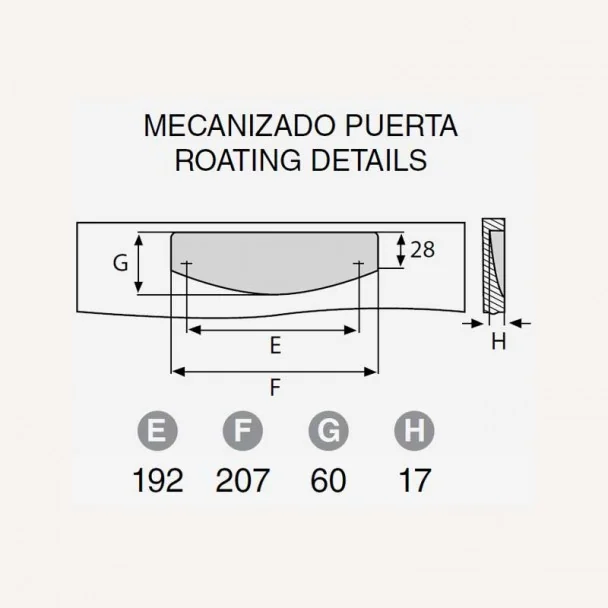 Tirador de Zamak Metalizado Cromo Mate 7200