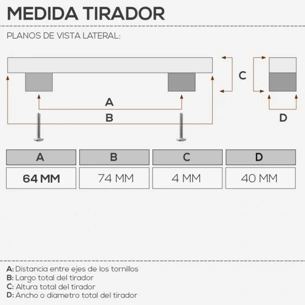 Tirador de Zamak Metalizado Cromo Mate 2448
