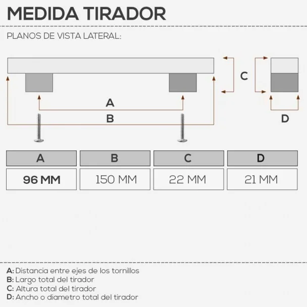 Tirador de Zamak Cromo Mate 4032E