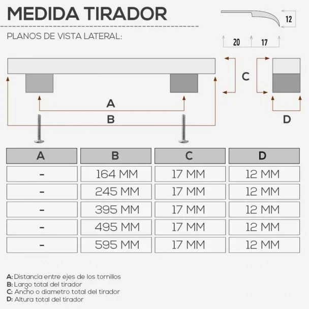 Tirador de Aluminio Anodizado 2457