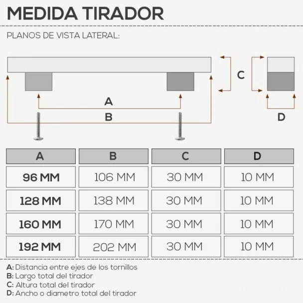 Tirador de Acero Inoxidable 2312
