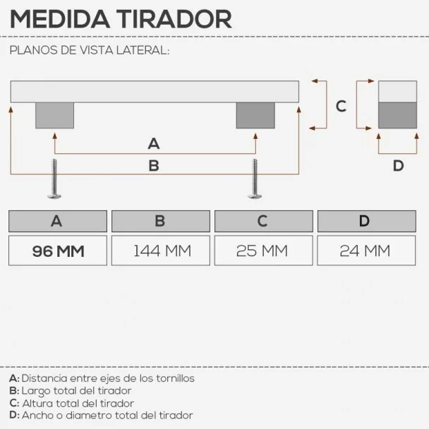 Tirador de Zamak Negro Mate 0071E
