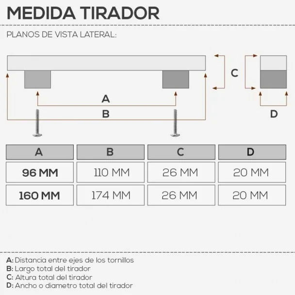 Tirador de Zamak Negro Mate 4744