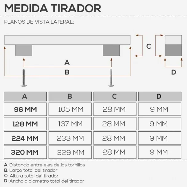 Tirador de Zamak Negro Mate 4749