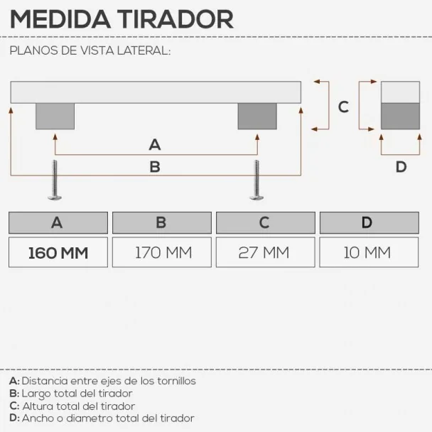 Tirador de Zamak Negro Mate 4789