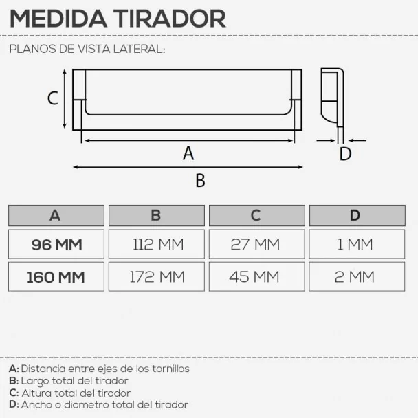 Tirador de Zamak Negro Mate 4036E