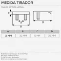 Tirador de Zamak Cromo Mate 4081E 32 mm