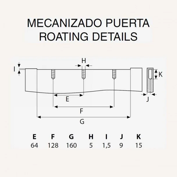 Tirador de Zamak Cromo Mate 4081E 160 mm
