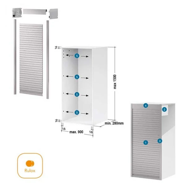 Kit Persiana 90 x 150 cm PVC Blanco para Muebles de Cocina
