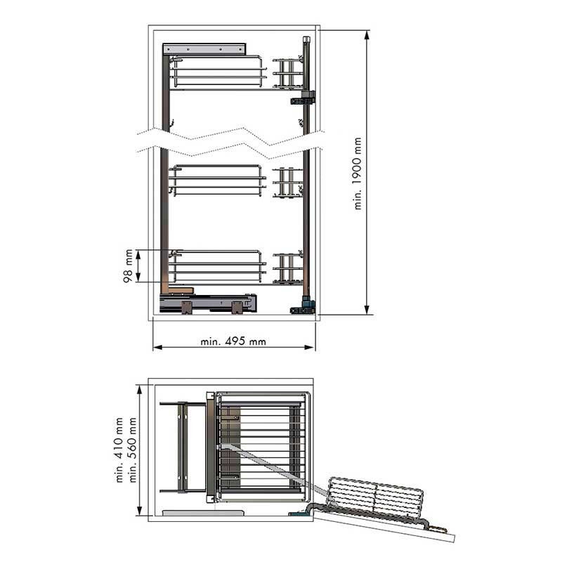 Modulo Despensero de Guardado con puerta extraible 80 x 40 cm - 5000 -  Corsa Muebles - Tienda Online