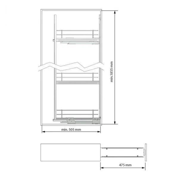 Kit Bastidor Columna Extraíble Slim Compact