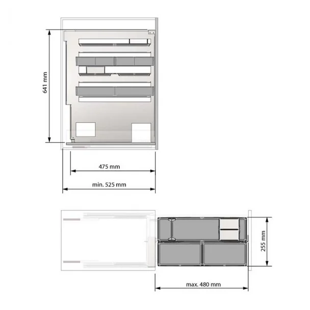 Despensero Cajón 3 Alturas Flat Antracita