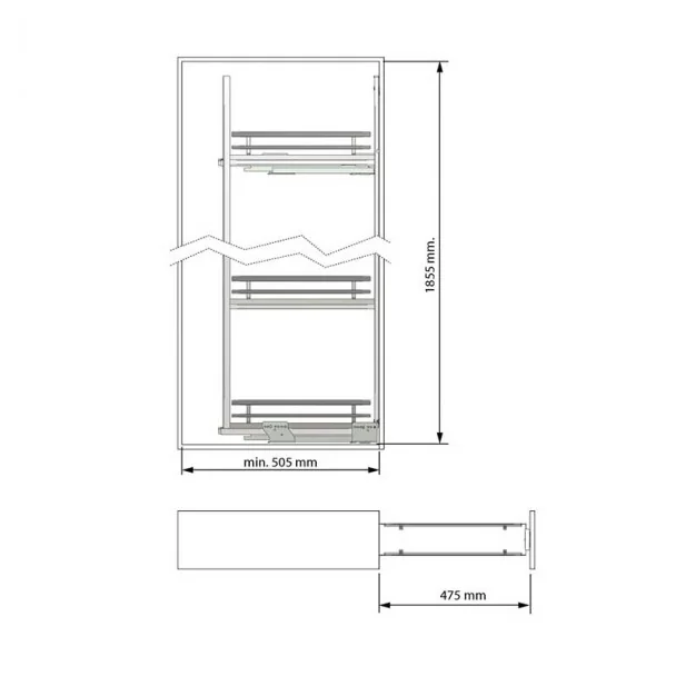 Kit Bastidor Columna Extraíble Slim Flat Cromo