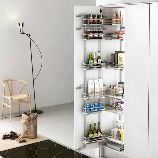 Kit Columna Despensero Extraíble Flat Cromo