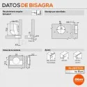 Bisagra 155º Ónix Clip Top sin Muelle