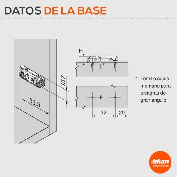 Base Recta con Excéntrica Ónix
