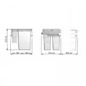 Cubos Reciclaje Basura 2 x 35 + 2 x 8 L con Sistema de Guías
