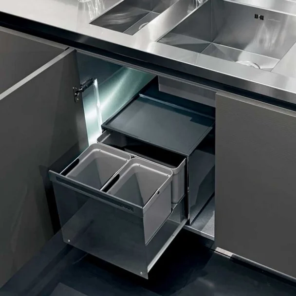 Cubos Reciclaje Basura Acero Inoxidable para Mueble Cocina