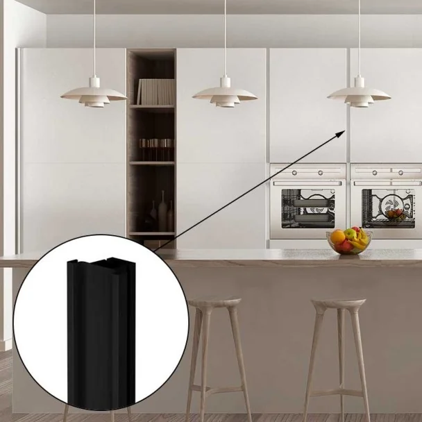 Perfil Gola Vertical Intermedio Negro 8012