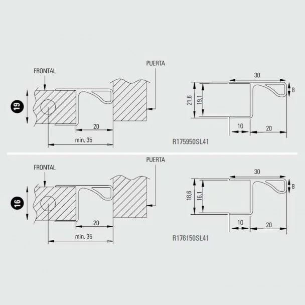 Perfil Gola Antracita para Módulo Alto