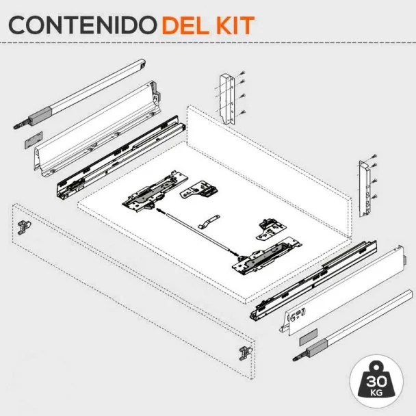 Cacerolero Gris TIP-ON BLUMOTION 30 kg Tandembox Antaro D