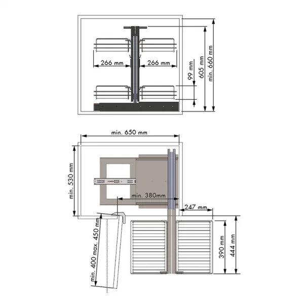 Bastidor Extraible Articulado Mueble Rincón Línea Plus E