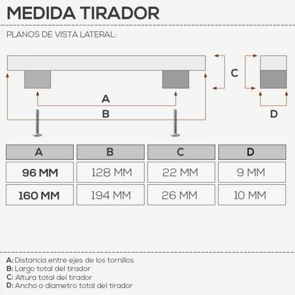 Tirador de Zamak Blanco Mate 2278