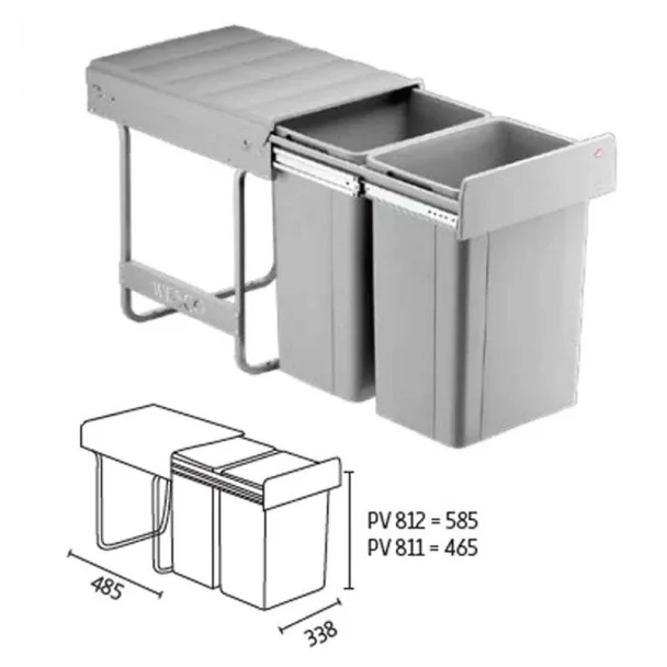 Cubo de Libre Instalación CUBO BIG-BIO-DOUBLE 40