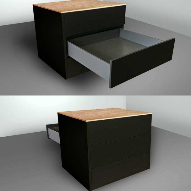 Herraje RIVERSO, Cajón dual con doble acceso