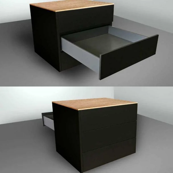 Herraje RIVERSO, Cajón dual con doble acceso