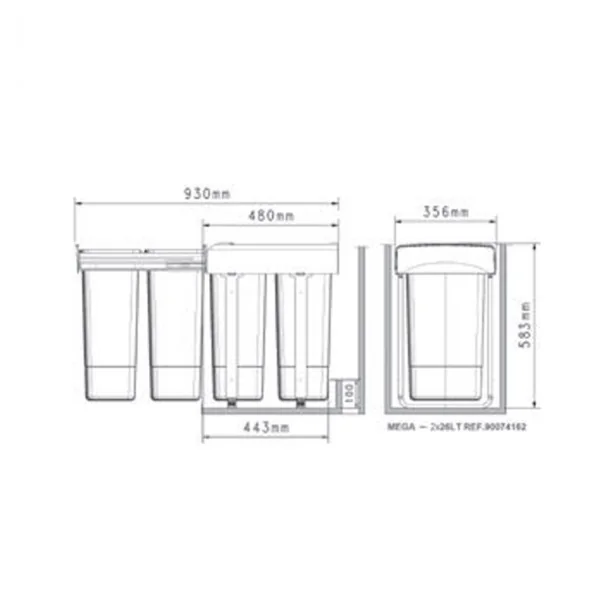 Cubo Basura 52 L Extracción Manual