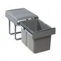 Cubo Basura Extraible 14 + 14 L para Mueble de 300 mm