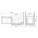 Cubo Basura Extraible 14 + 14 L para Mueble de 300 mm