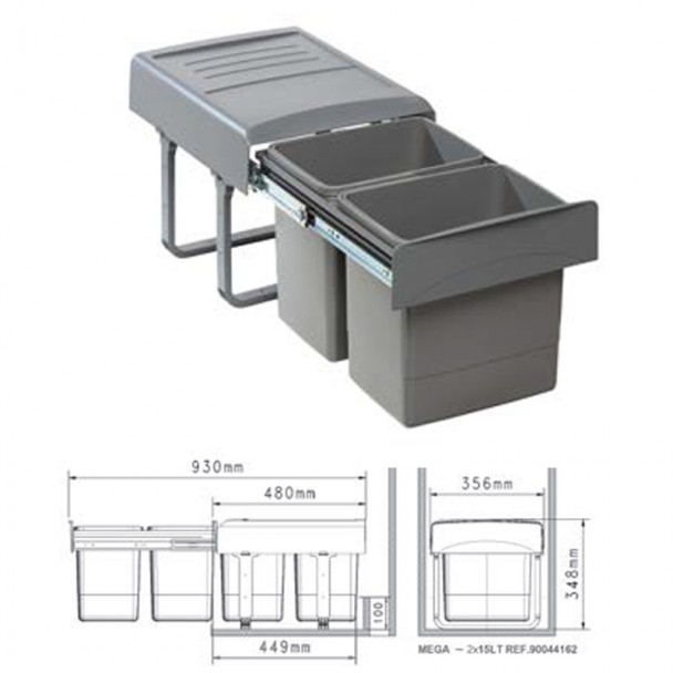 Cubo de Basura Manual MEGA 40 - 30