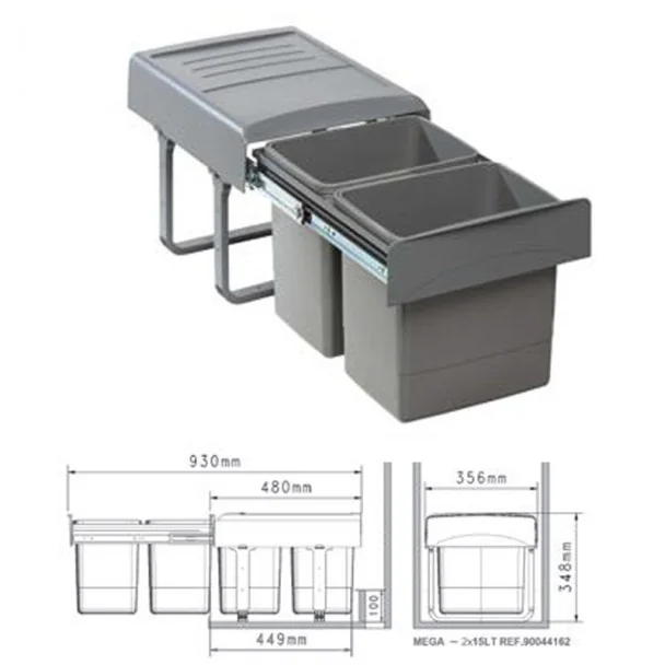 Cubo de Basura Manual MEGA 40 - 30