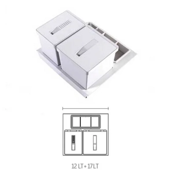 Cubos Reciclaje Basura Acero Inoxidable para Cajón Cocina