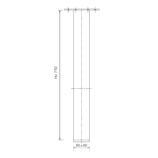 Pata Aluminio Cuadrada para Península de Cocina