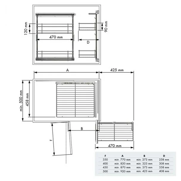Bastidor Extraible Articulado Mueble Rincón Línea Clásica F